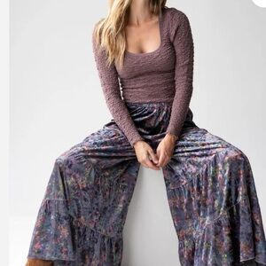 Natural Life Pattie palazzo Multicolor Floral Pants Medium